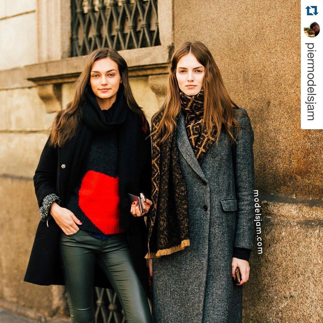 Our stunning Agne K @agnekonciute during Milan Fashion Week’16 ❤️❤️❤️ Repost …