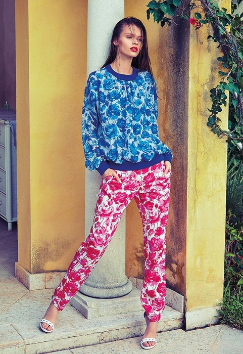 Erika in bright, flowery and colorful BLUGIRL S/S 2014 campaign!