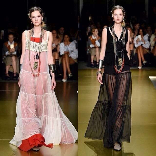 GABIJA G opened LES COPAINS S/S' 18 fashion show in Milan Fashion Week 💖 #wea…