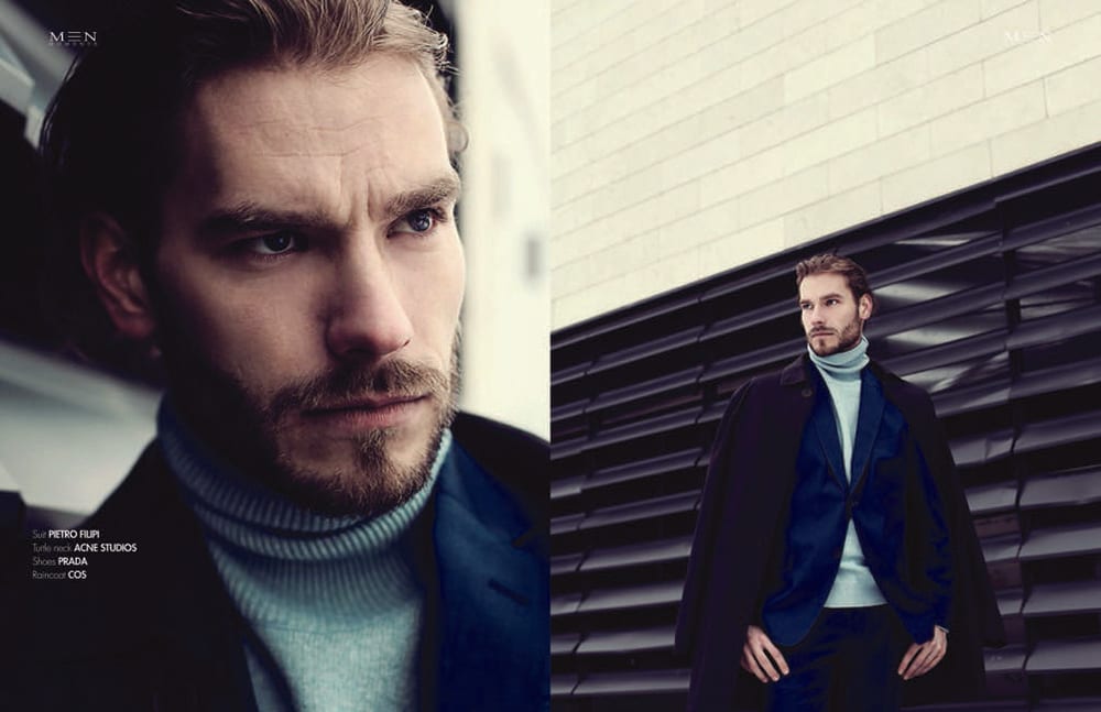 Simas "Ruggedly handsome" editorial in MEN MOMENTS mag!
